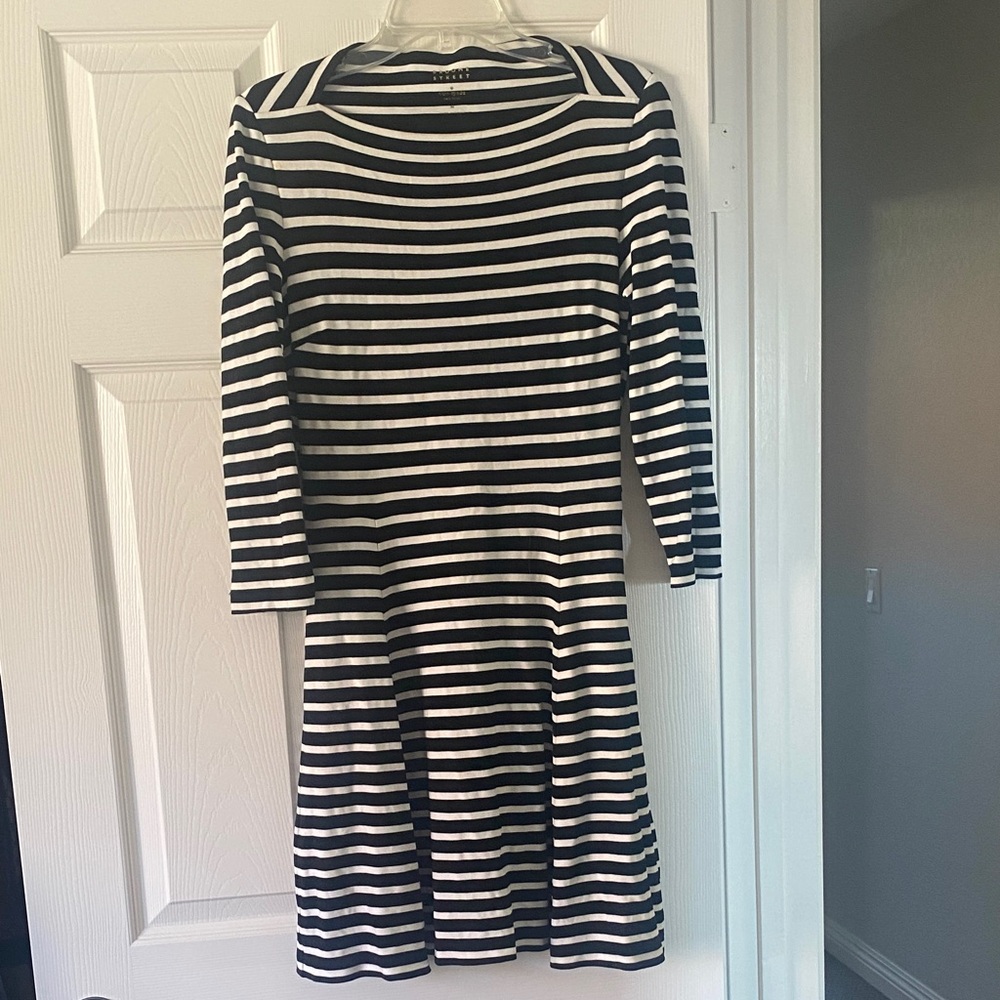 Kate Spade Black and White Striped Dress
